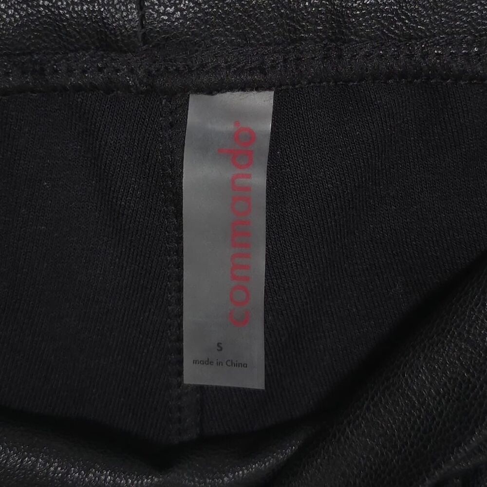 COMMANDO Faux Leather Jogger Pants Black High Rise Stretch Pull On Women Small - Picture 3 of 12
